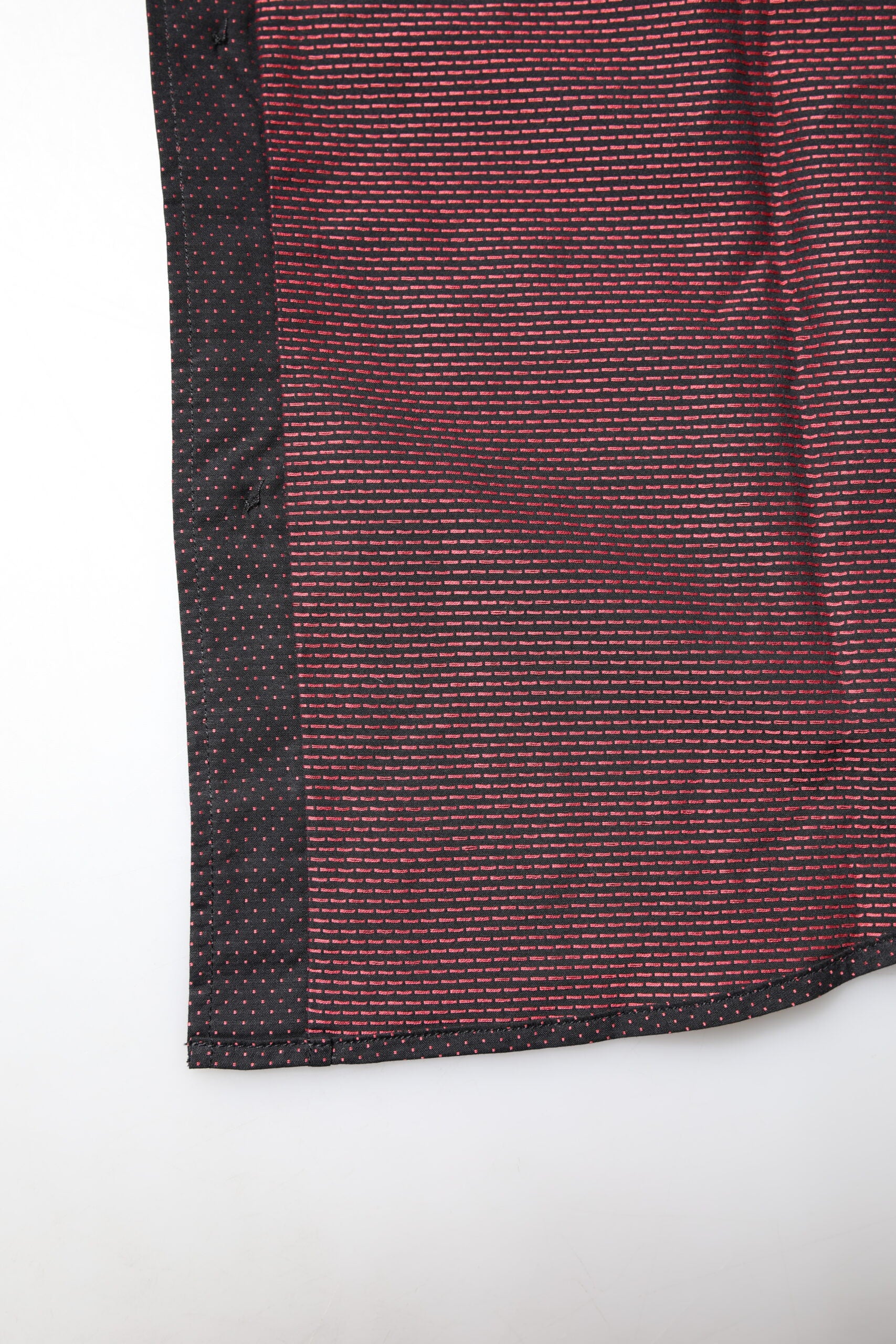 Dolce & Gabbana Men's Maroon Jacquard Cotton Shirt GOLD